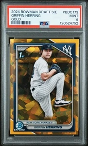 2024 Bowman Draft Chrome Sapphire #BDC-173 Griffin Herring 1st Bowman Gold PSA 9 - Picture 1 of 2
