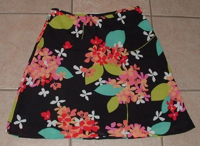 Floral Sz 8 Church Office Lined Side Zip Knee Length Skirt CASUAL CORNER ANNEX - Image 1 of 3
