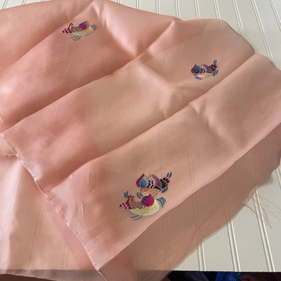 SILK Pastel SALMON, FABRIC 11 Yards x 22 Inches Wide or 396 Inches x 22 Wide - Image 1 of 4