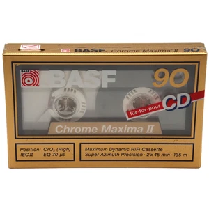 🔝 BASF CHROME MAXIMA II 90 TYPE 2 II LEER AUDIO CASSETTE TAPE (1989) NEU - Bild 1 von 8