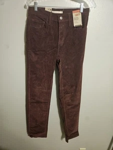 Levis Damen 724 HIGH RISE SLIM STRAIGHT Cord Stretch weinrot Größe 6 M 28X32 - Bild 1 von 7