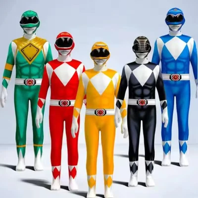 Power Ranger Adults/Kids Jumpsuit Cosplay Party Costume Halloween Birthday Gifts - Image 1 of 2