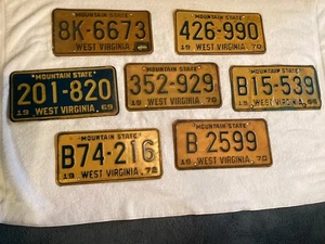 WEST VIRGINIA NUMMERNSCHILDER Vintage Blau Gold Lot 7 - Bild 1 von 9
