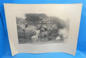 Antike Basil Bradley Mai-Zeit auf der Themse Lucas Schwarz-Weiß-Druck Radierung - Bild 1 von 16