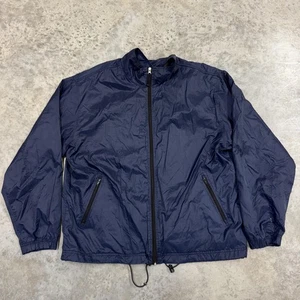 GAP Jacket Mens XL Navy Windbreaker Nylon Full Zip Mesh Lined Drawcord Hem Coat - Picture 1 of 6