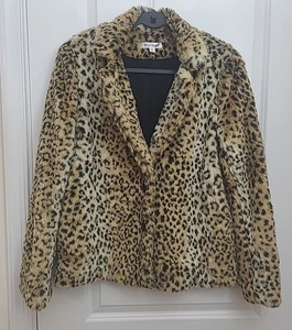 Chaqueta Wild Honey para mujer talla M piel sintética estampado animal bolsillos forrados botones a presión - Imagen 1 de 15