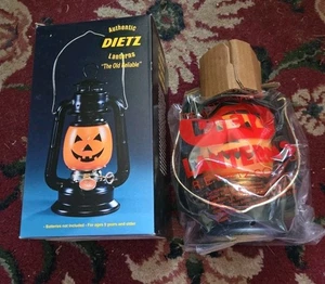 Vintage Dietz Halloween Jack-o-Lantern Kürbis Metall batteriebetrieben Lampe mit Box - Bild 1 von 3