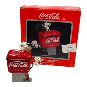 Vintage 1990 Christmas Tree Ornament Enesco "Have A Coke & A Smile" 2 Mice NIB - Picture 1 of 6