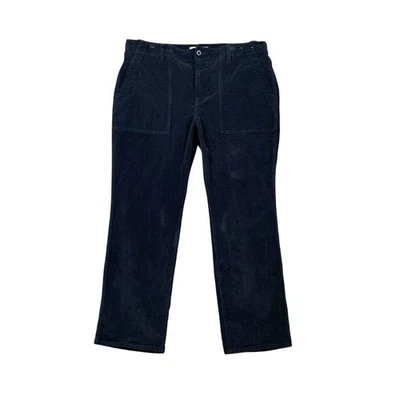 Pantalones Madewell Mujer 32 Azul Oscuro Ajustados Rectos Utilitarios Tiro Medio Pana Bolsillo Foto 1 de 4