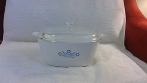 Plato para hornear vintage 1969-72, Corningware P-2 1/2-B, azul aciano, con tapa, usado en excelente estado - Imagen 1 de 12
