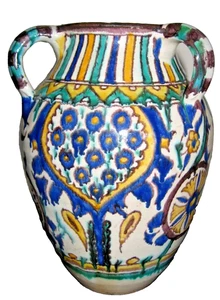 Victor CHEMLA TUNISIE large vase ou jarre en céramique à trois anses début XXe - Picture 1 of 11