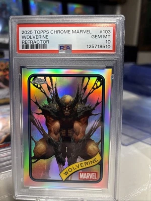 2025 Topps Chrome Marvel Wolverine Refractor PSA 10 Gem Mint X-Men - Image 1 of 2