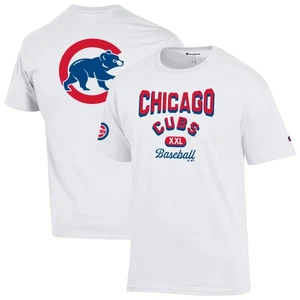 Men's Champion White Chicago Cubs 3-Hit Jersey T-Shirt - Picture 1 of 3