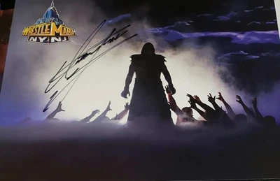 undertaker signed 11x14 poster ,  wwe, wcw, aew - Image 1 of 3