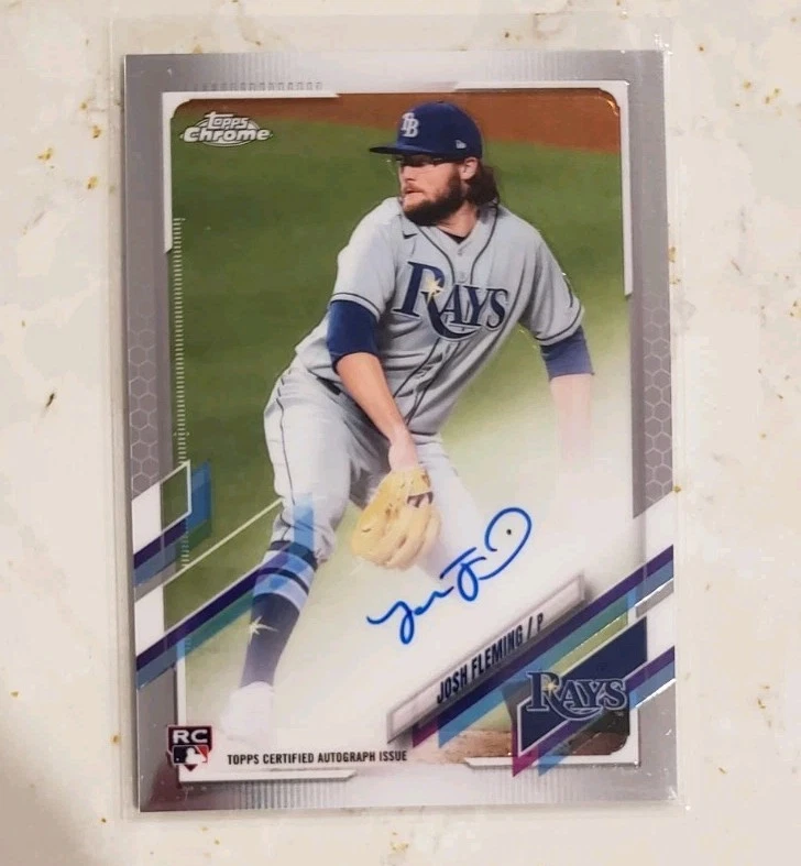 2021 Topps Chrome Josh Fleming Tampa Bay Rays Auto RC - Image 1 of 2