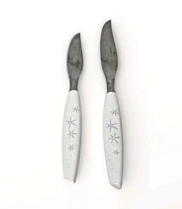 2 Vintage Mode Danish Stainless Messer Atomic Starburst Sheffield England #US24 - Bild 1 von 6