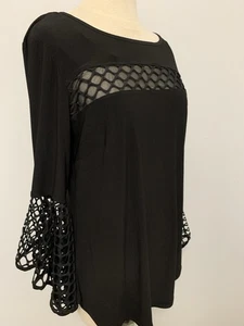Frank Lyman Black Top Size 14 Lace Insert  - Bild 1 von 10