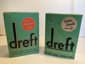 2er Set Vintage Dreft Geschirr und Waschmittel Box voll ungeöffnet 15oz. 8 Oz. - Bild 1 von 9