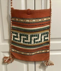 BORSA A TRACOLLA VINTAGE STILE BOHO HIPPIE FATTA A MANO DALLA GRECIA - Foto 1 di 5