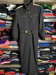 Vintage Bogner Ski Suit Women’s Size US 8 Rare Winter Black Gold Pro Outdoor - Picture 1 of 17