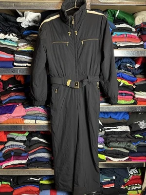 Vintage Bogner Ski Suit Women’s Size US 8 Rare Winter Black Gold Pro Outdoor - Image 1 of 4