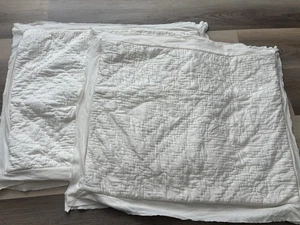 Paar Pottery Barn Standard gesteppte King Kissen Schein Rüschen Landhaus Landhaus - Bild 1 von 10