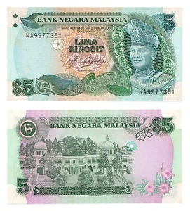 Malaysia 5 Ringgit 1982-84, 5th series - Sign Aziz Taha, UNC - Picture 1 of 1