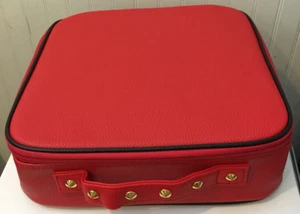 Elizabeth Arden Red Train Cosmetic Makeup Toiletry Case Bag Faux Leather - Picture 1 of 5