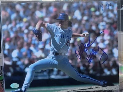Foto autografiada firmada por Mitch Williams de 8 x 10 de los Cachorros de Chicago con certificado de autenticidad "Wild Thing" Foto 1 de 2