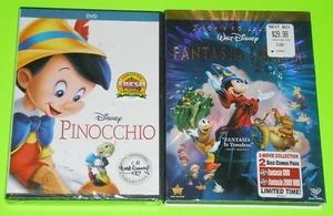 Disney DVD Lot - Pinocchio & Fantasia / Fantasia 2000 (1 Used, 1 New) - Picture 1 of 1