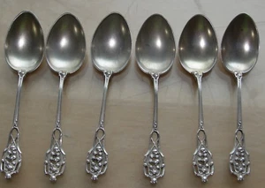 6 Watson Floral Silver Sterling Demitasse Spoons Lily of the Valley - Picture 1 of 8