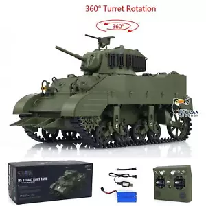 1/16 Scale RTR Tank US Stuart M5A1 British VI Light Tank High Speed 360° Rotate - Picture 1 of 12