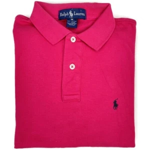 Ralph Lauren Polo Shirt Medium Mens Short Sleeve Pique Knit Pink Pony Size Sz M - Picture 1 of 8