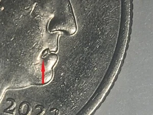 2023 P Maya Angelue Washington Quarter Large Cold Sore Die Chip Error obverse - Picture 1 of 4