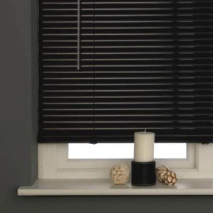 Window Blinds For Home Office High Quality PVC Venetian Blind Black 120 x 150cm - Picture 1 of 2