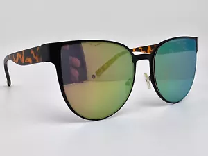 Betsey Johnson BJ479181 Tortoise Frame Rose Green Mirror Lens Cat Eye Sunglasses - Picture 1 of 16