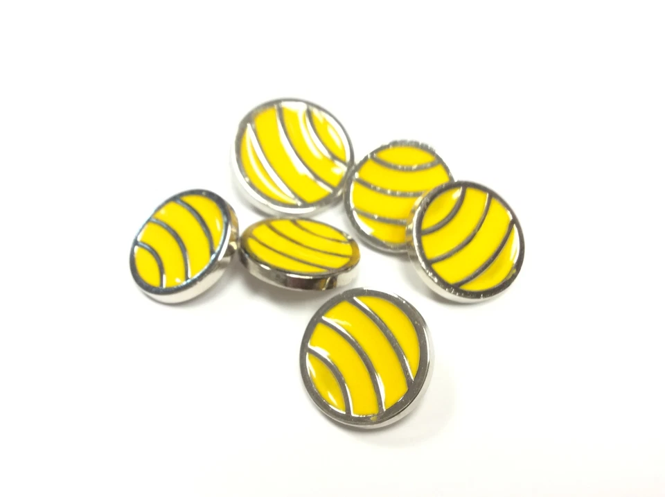 BOTTONI COUTURE 1968 TONDO  ARGENTO E GIALLO CM 2 - Immagine 1 di 1