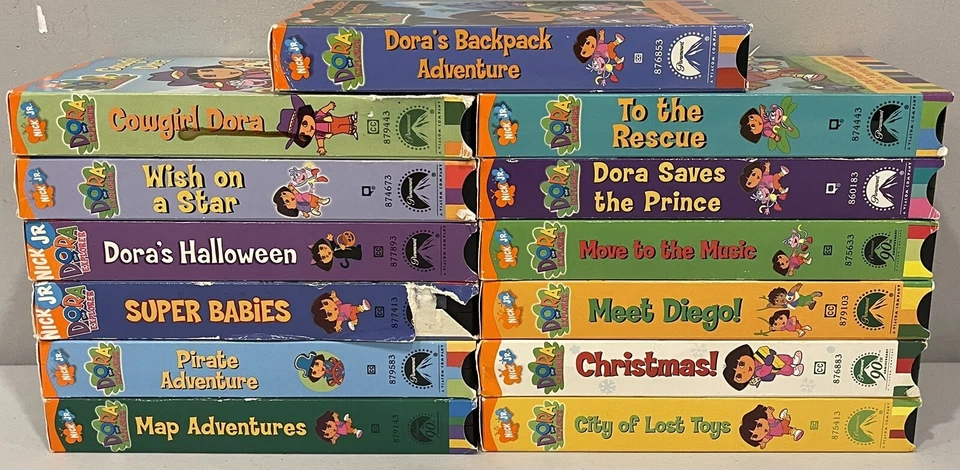 Dora The Explorer Vhs Lot Of 13 Move To The Music, Saves The Prince Wish On A St - Image 1 of 3