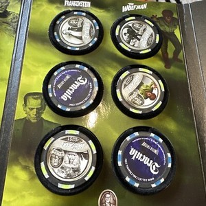 Limited Edition Collectible Poker Chips Universal Monsters Dracula Etc RARE