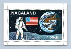 Nagaland 1972 Mann auf dem Mond Optd Apollo 16 postfrisch M/S Blatt #M293 - Bild 1 von 1
