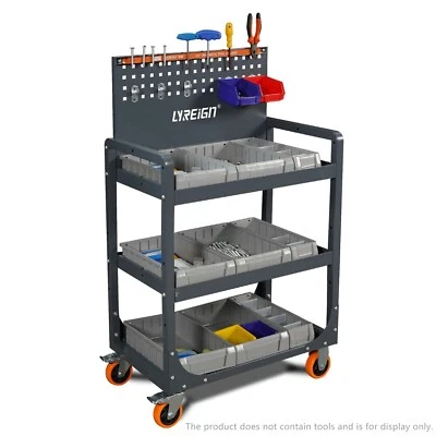 3 Tier Tool Cart Roller Cabinet Heavy Duty Garage Workshop With Drawers - Image 1 of 4