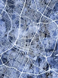 Póster - Mapa de Austin, calles abstractas modernas de la ciudad, 4 tamaños - Imagen 1 de 25