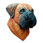 Bull Mastiff Head Plaque Figurine Red