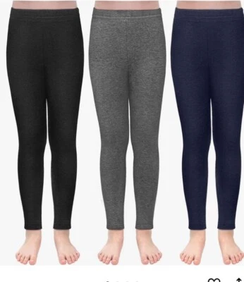 Toddor Girls Fleece Lined Sweatpants 3 Pack Gray, Black & Navy Size 8/10 - Image 1 of 2
