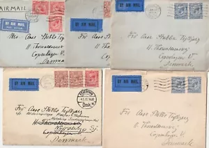GRAN BRITÁNICA: Lote de 5 cubiertas de correo aéreo a Dinamarca 1931. Contenido.  LOTE PEQUEÑO A LA VENTA. - Imagen 1 de 2