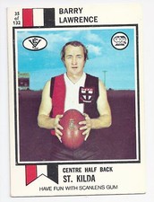 1974 Scanlens (35) Barry LAWRENCE St. Kilda " Excellent "