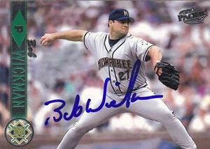 BOB WICKMAN MILWAUKEE BREWERS SIGNED CARD INDIANS YANKEES BRAVES DIAMONDBACKS - Picture 1 of 1