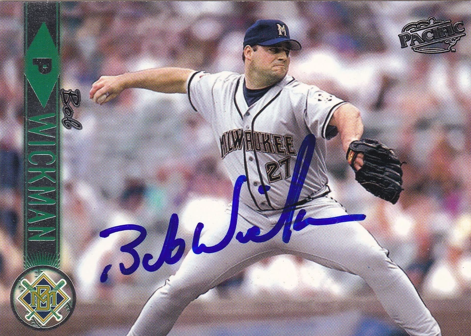 TARJETA FIRMADA POR BOB WICKMAN MILWAUKEE BREWERS INDIOS YANKEES BRAVES DIAMONDBACKS Foto 1 de 1