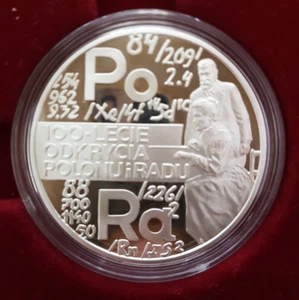 20 Zloty 1998 100 Lecie Odkrycia Polonuiradu Polierte Platte - Bild 1 von 2