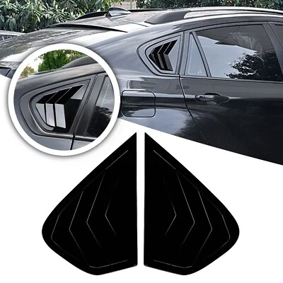 2x Cubierta de persiana de ventana lateral trasera negra brillante para BMW X6 E71 E72 2008-14 Foto 1 de 4